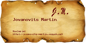 Jovanovits Martin névjegykártya